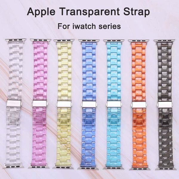 Bracelet de montre bracelets de montre bracelet transparent de luxe pour Apple iWatch série 6/5/4/3/2/1