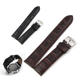 Bracelets de montre en cuir noir marron bracelet de montre véritable boucle souple remplacement du poignet pour hommes Relojes Hombre 14 16 18 20 22mm1254R