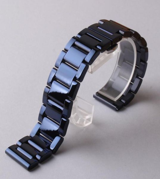Bandas de vigilancia de enlaces de color azul oscuro Banda de reloj de acero inoxidable Buardería plegable Relojes Represento de pulsera de correa 20 mm 22 mm B4413128