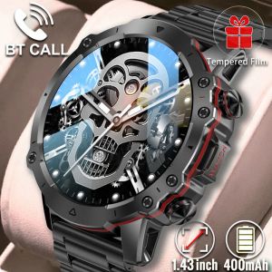 Bekijkt 1.43 Round Smart Watch Men voor Android iOS -telefoon Bluetooth Oproep Waterdichte Sport Watches Blooddruk Smartwatch Origineel 2023