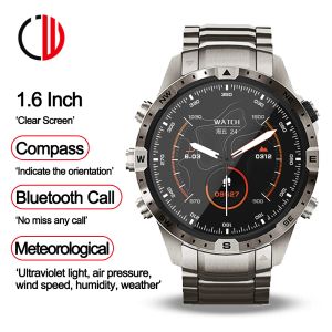 Montres de montres 1,6 pouce montres intelligentes pour les hommes femmes bluetooth compasse smartwatch 2023 Nouvelle voix AI 100+ sport moniteur de santé en temps réel