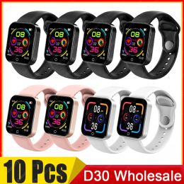 Montres 10pieces D30 Smart Watch Wholesale Sport Fitness Tracker Poudomètre Digital Watch Y78 Smartwatch For Women Men Pk D20 Y68
