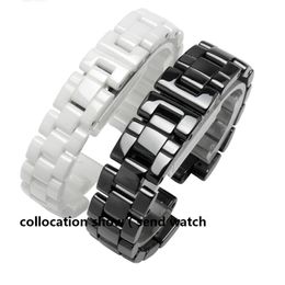 Часы 16 мм 19 мм для J12 Керамический браслет Высокое качество Женские мужские ремешок для часов Модный браслет Черный Белый