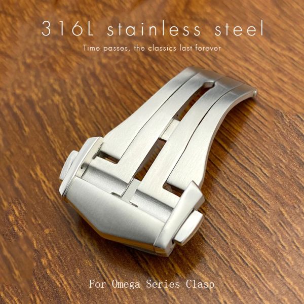 Montres bracelet en acier inoxydable pointu de qualité 18mm pour bracelet de montre en caoutchouc en cuir déploiement accessoires de fermoir pliant