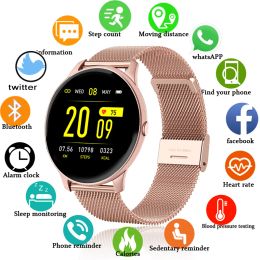 Bekijkt 2021 Nieuwe mode Smart Watch Ladies Hartslag Hartslag Blooddruk Multifunctionele Sport Watch Men Woman Waterdichte smartwatch -vrouwen