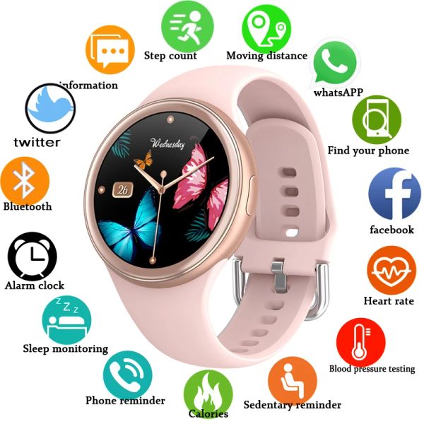 Montres 2021 Nouvelles femmes Smartwatch 3D Tactile complet Smart Watch Smart Activity Activity Tracker Fitness Watch for Women Men Android iOS