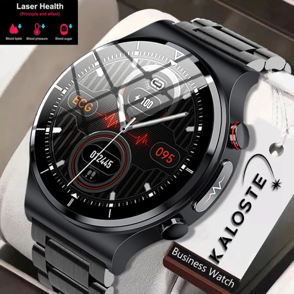 Relojes 2022 ECG+PPG Smart Watch Men Sangao Láser Health Heart Ratings Watches IP68 Waterproof Fitness Tracker Smartwatch para Huawei Xiaomi