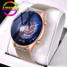 Relojes 2022 Nuevo Smart Watch Women Full Touch Amoled Screen Clock Ultra Thin Fashion Smartwatch Bluetooth Call Watch Smart Waterproof