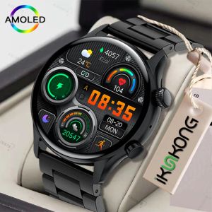 Montres 2022 NFC Bluetooth Call Smartwatch Men AMOLED 390 * 390 Écran HD Afficher toujours le temps Calan personnalisé Luxury Smart Watch for Men
