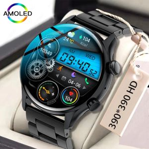 Montres 2022 NFC Men Smart Watch AMOLED 390 * 390 Écran HD Afficher toujours le temps Bluetooth Call Smartwatch Men IP68 IP68 pour Android iOS