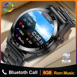 Montres 2022 Smart Watch Men 454 * 454 Écran AMOLED Afficher toujours Watch Bluetooth Call Local Music Smartwatch 8G ROM SPORT FATY CHORD