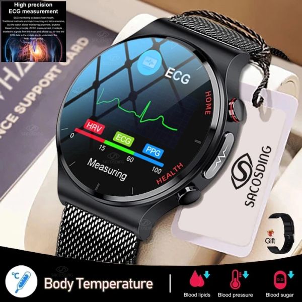 Montres 2022NEW Traitement laser Trois hautes montres intelligentes Men ECG PPG Tente cardiaque Strucsion Hyper Racker Tracker Température Smart Watch