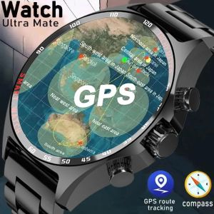 Bekijkt 2023 GPS NIEUW SMART WATCH -MANNEN Outdoor Compass Sports Fitness Bracelet Bluetooth Call Call Clock Waterdichte smartwatch voor Android iOS
