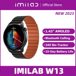 Horloges 2023 imilab w13 smartwatch 1.43 "amoled display zonlicht bluetooth oproepen 15 dagen batterijduur voor mannen dames imilab fit app