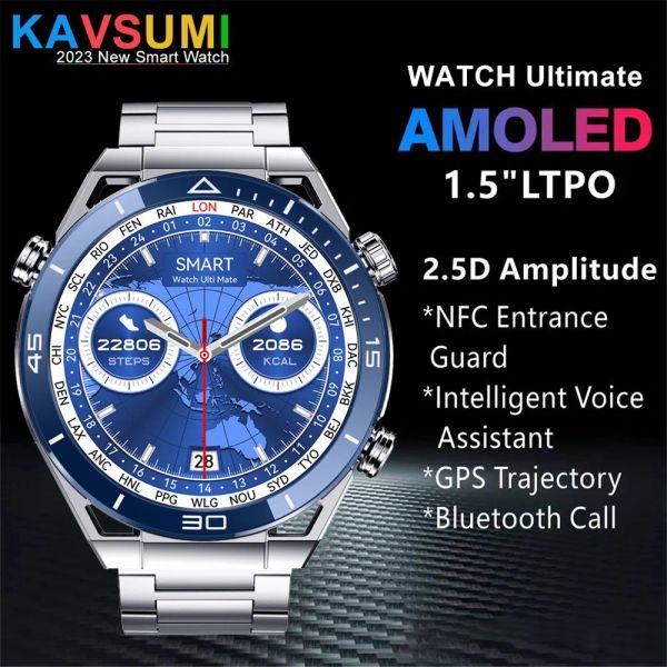 Montres 2023 Nouveau DT Ultra Mate Smart Watch Men NFC Charge sans fil Bluetooth Call GPS Tracker Fitness Bracelet Business Smartwatch