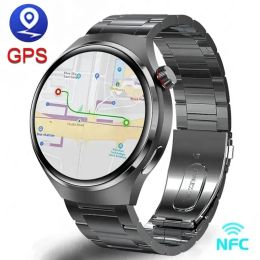 Bekijkt 2023 nieuw voor Huawei Xiaomi GT4 Pro Smart Watch Men NFC GPS Tracker AMOLED 360*360 HD -scherm Hartslag Bluetooth Call SmartWatch
