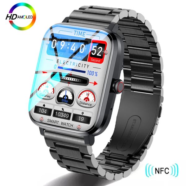 Montres 2023 NOUVEAU NFC SMART Watch Men Smart Bluetooth Call Sport GPS Track Smartwatch Women Heart Rate PPG Smartwatch pour Android iOS