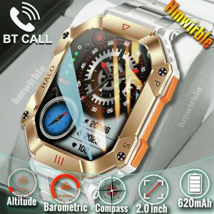 Horloges 2023 Nieuwe Robuuste Militaire Smart Horloge Mannen Bluetooth Oproep Voor Xiaomi Android Ios Sport Horloges Kompas Smartwatch Ip67 waterdicht