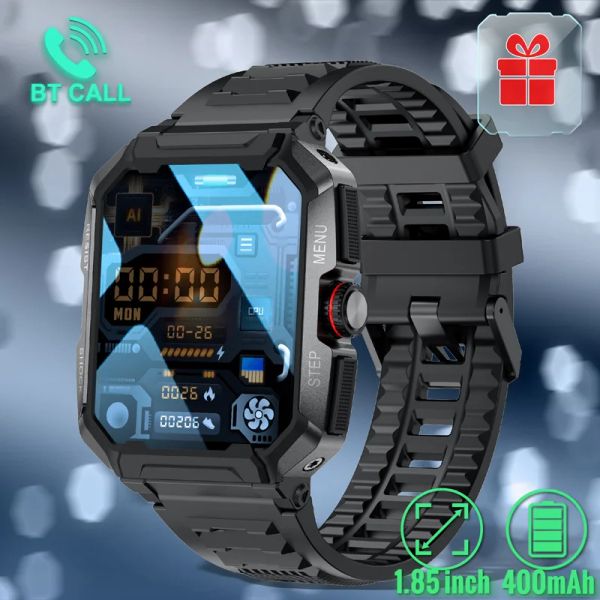 Montres 2023 New Smart Watch Men Mens Military IP68 IP68 Montres Bluetooth Bluetooth 1.85 '' Smartwatch de fitness pour Xiaomi Andriod iOS