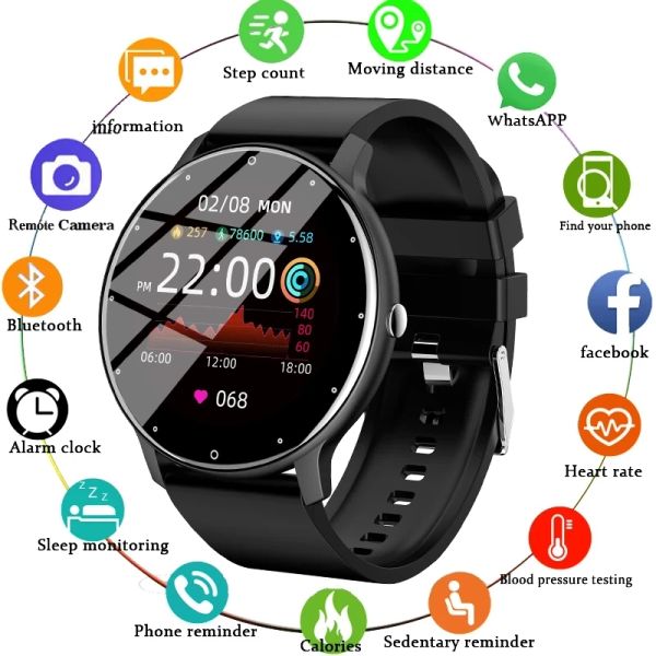 Relojes 2023 Nuevos Smart Watch Women Full Touch Screen Sport Fitness Watch IP67 Implaz de Bluetooth para Android IOS Smartwatch Men