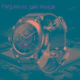 Montres 2023 Nouveau TWS Music Talk Smartwatch Écouteur 2 en 1 Hommes Montre intelligente avec écouteurs 10 heures d'effets sonores forts Music Lover