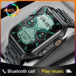 Montres 2023 NFC Smart Watch Hommes Femmes 2.0 "AMOLED Écran infini Fréquence cardiaque Pression artérielle Bluetooth Appel Musique Sports Smartwatches