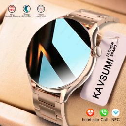 Montres 2023 NFC Smart Watch Femmes 390 * 390 Écran GPS Movement Track Sport Watches Women Magnetic Charge Bluetooth Call ECG Smartwatch