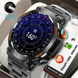 Montres 2023 Smartwatch extérieur pour hommes BT Téléphone de 1,46 pouces Compass Heart Monitor Sleep Tracker Watches 100Sports Mode Fitness Watch