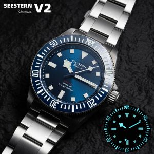 Montres 2023 Seestern Fashion Watch of Men Titanium Diving Diving Automatic Mechanical Wristwatch ST2130 Mouvement 20BAR APPERSIR SUPER LUME