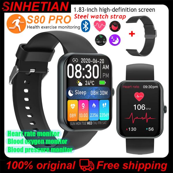 Montres 2023 Smart Watch for Men Moniteur de pression artérielle Femmes Bluetooth Connected Phone Music Fitness Fitness Sport Sleep Heart Rate Smartwatch