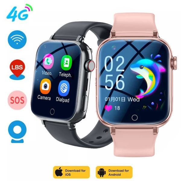 Relojes 2024 4G Smart Watch Kids GPS Wifi Video llamadas SOS Cámara de relojes Smartwatch Smartwatch Rastreador Teléfono de la ubicación del teléfono