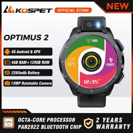 Montres 2024 Kospet Optimus 2 Smartwatch GPS Smart Watch Ultra Men's Smartwatch pour les hommes 4G Watches Android 4 Go + 128 Go 13MP Camerie Lampe de poche 2260mAH
