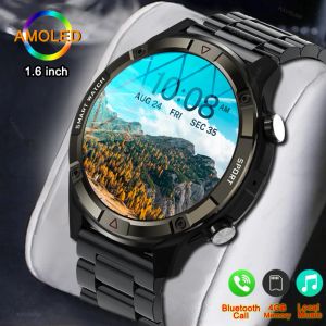 Bekijkt 2024 Nieuw 4G -geheugen Smart Watch AMOLED 454*454 HD Toon altijd de Time Bluetooth Call Tws Music Men SmartWatch voor Android IOS