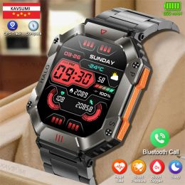Bekijkt 2024 Nieuwe duurzaam militair Smart Watch Men Bluetooth Call Custom Dial IP67 Waterdichte Compass Sports Smartwatch voor Android iOS
