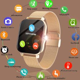 Montres 2024 Nouvelles femmes Smart Watch Men 1,69 "Color Screen Full Touch Fitness Tracker Bluetooth Call Smart Clock Lames Smartwatch Femmes