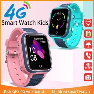 Horloges 2024 Xiaomi Kinderen 4G Smart Horloge GPS WIFI Video-oproep SOS Camera Monitor IP67 Waterdichte Kind Baby Smartwatch Kinderen Slimme Klok