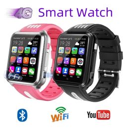 Bekijkt 4G Children's Smart Watch Android 9.0 Boys Girls Dual Camera's Photo GPS Locatie Telefoon WiFi Internet App Download oproepopname