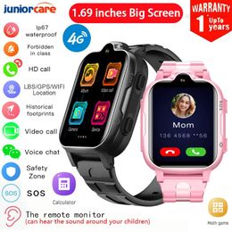 Watches 4G Children Smart Watch GPS WIFI SOS HD Video Call Touch Screen IP67 Waterproof Call Back Smart Watch For Kids Phone Watch Gift