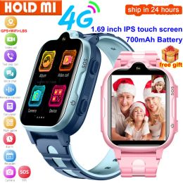 Mira a los niños 4G Smart Watch Watch GPS Wifi Tracker HD Video llamadas IP67 Teléfono impermeable SOS Smartwatch para niños y niñas