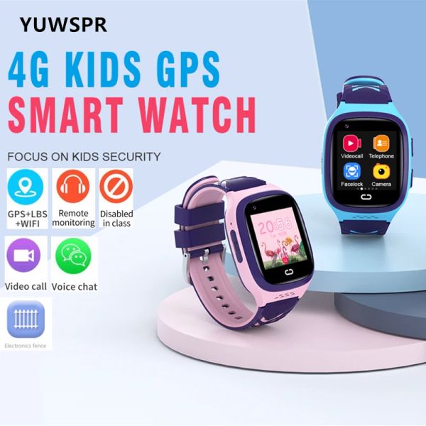 Relojes 4G Kids GPS Tracker Smart Watches GPS LBS Ubicación Wifi Video llamador de videos