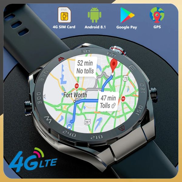 Montres 4G LTE Smartwatch GPS Wifi Carte SIM NFC 5MP Caméra IP67 Fréquence Cardiaque Google Play APP Télécharger Android Ultimate Smart Watch Pour Hommes