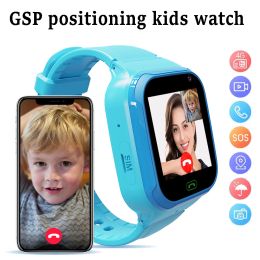 Bekijkt 4G Sim Card Children's GPS Smart Watch SOS Telefoon Bekijk smartwatch voor kinderen waterdichte IP67 Kids cadeau smartwatch voor iOS Android