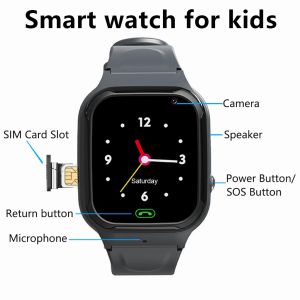 Montres cartes SIM 4G Regardez les enfants Smart Watch SOS Téléphone Smartwatch pour les enfants imperméables IP67 Gift Smartwatch pour iOS Android