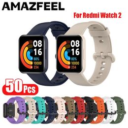 Montres 50 pièces/paquet Bracelet Bracelet pour XiaoMi Redmi montre 2 Lite Bracelet Silicone Bracelet pour Redmi montre 2 Lite montre intelligente ceinture