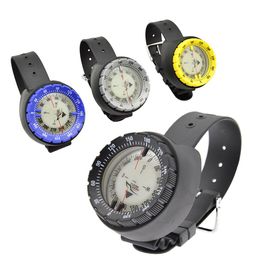 Montres de 50 m de plongée imperméable Compasse sous-marine Caving Camping Compass avec bracelet Plongée Divère à bandoulière