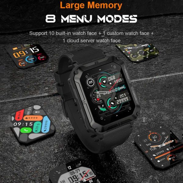 Montres AMZ C20PRO Electronic Watch BT Appeler Step Counting IP68 Imperproofing Multiple Sport Modes Electronic Watch Daily Life