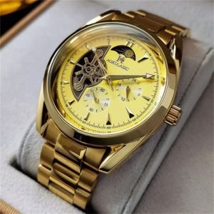 Montre Aokulasic Men Wristwatch Automatique mécanique Sport militaire Horloge masculine Top Brand Luxury Original Skeleton Hollow Man Watch 537