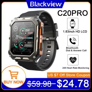 Montres Blackview C20PRO 1,83 pouce BT APPEL SMART Watch Men IP68 Sports Sports Sports Tracker Smartwatch Smartpor