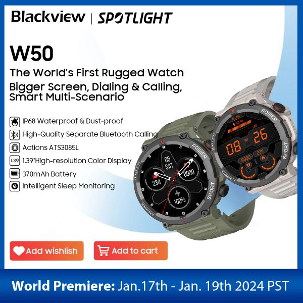 Relojes Blackview Nuevo Smart Watch W50 Imploude Smart Watch New Version Men Women Health and Fitness Tracking Watch, Bluetooth Calling