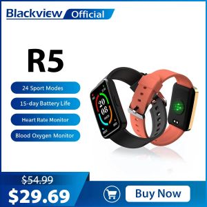 Bekijkt BlackView R5 Blood Oxygen Smartwatch Bluetooth Fitness Hartslag Slaapmonitor IP68 Waterdichte Smart Watch Android iOS